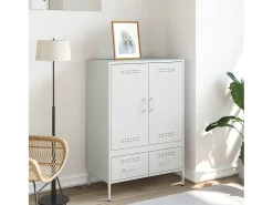 Aparador acero blanco 68x39x101,5 cm