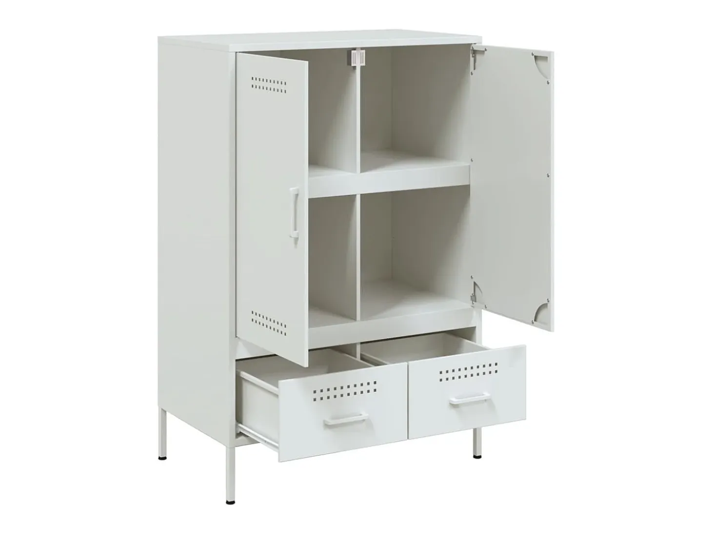 Aparador acero blanco 68x39x101,5 cm
