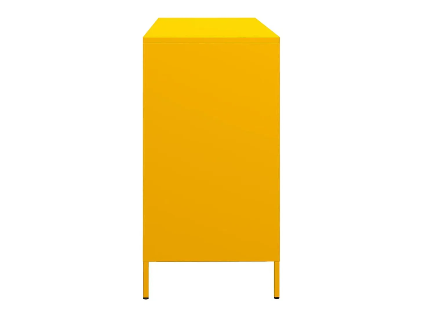 Aparador acero laminado en frío amarillo mostaza 135x39x73,5 cm