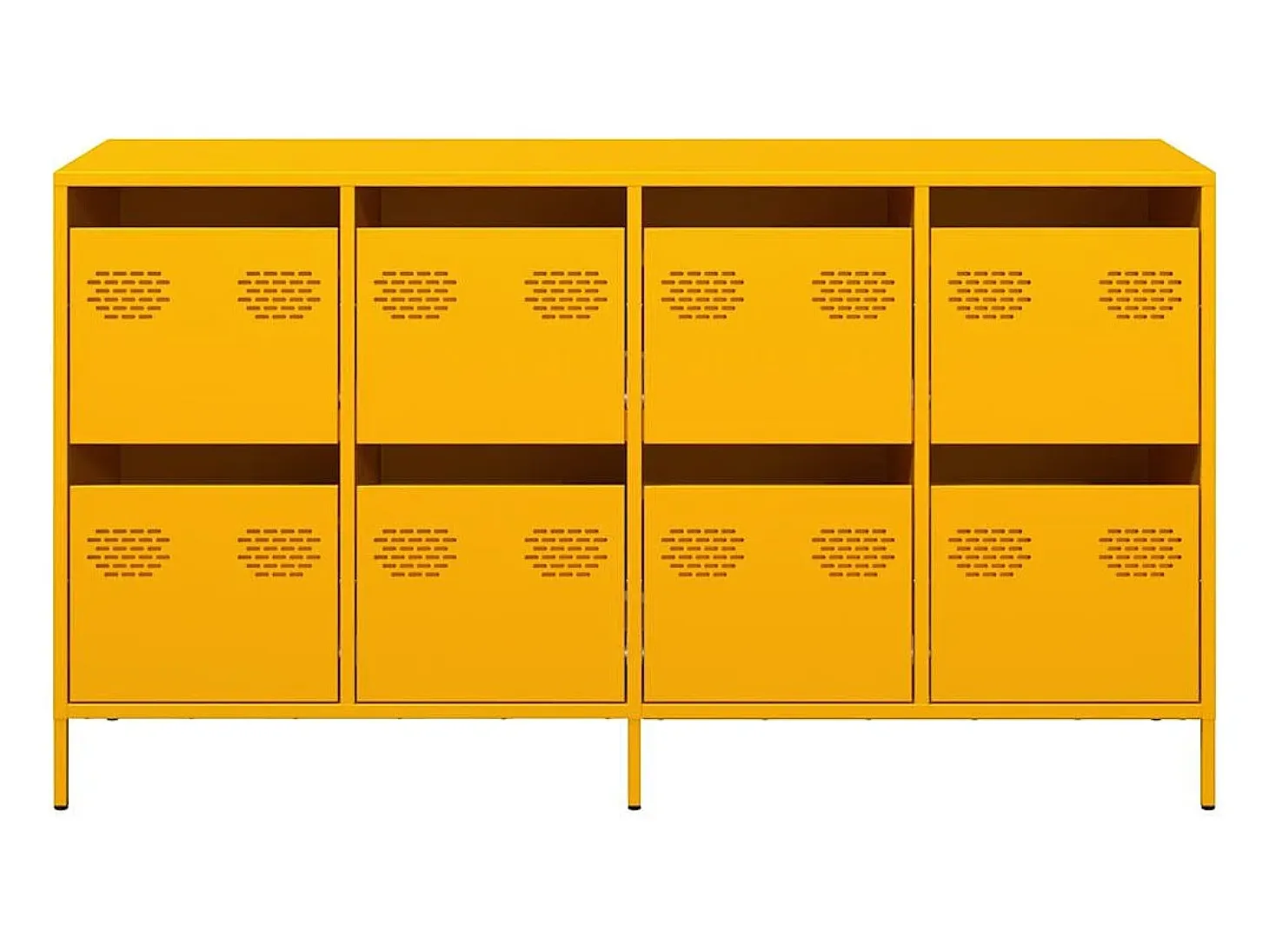 Aparador acero laminado en frío amarillo mostaza 135x39x73,5 cm