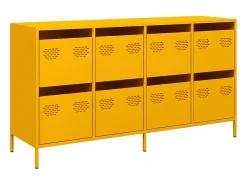 Aparador acero laminado en frío amarillo mostaza 135x39x73,5 cm