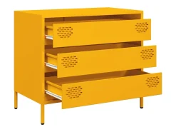 Aparador acero laminado en frío amarillo mostaza 68x39x58,5 cm