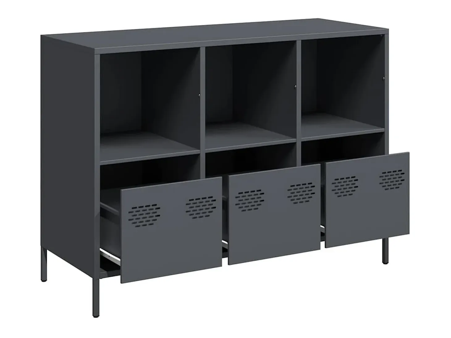 Aparador acero laminado en frío gris antracita 101,5x39x73,5 cm