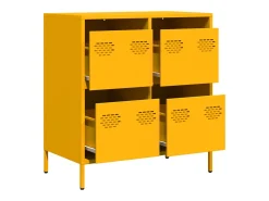 Aparador acero laminado en frío amarillo mostaza 68x39x73,5 cm