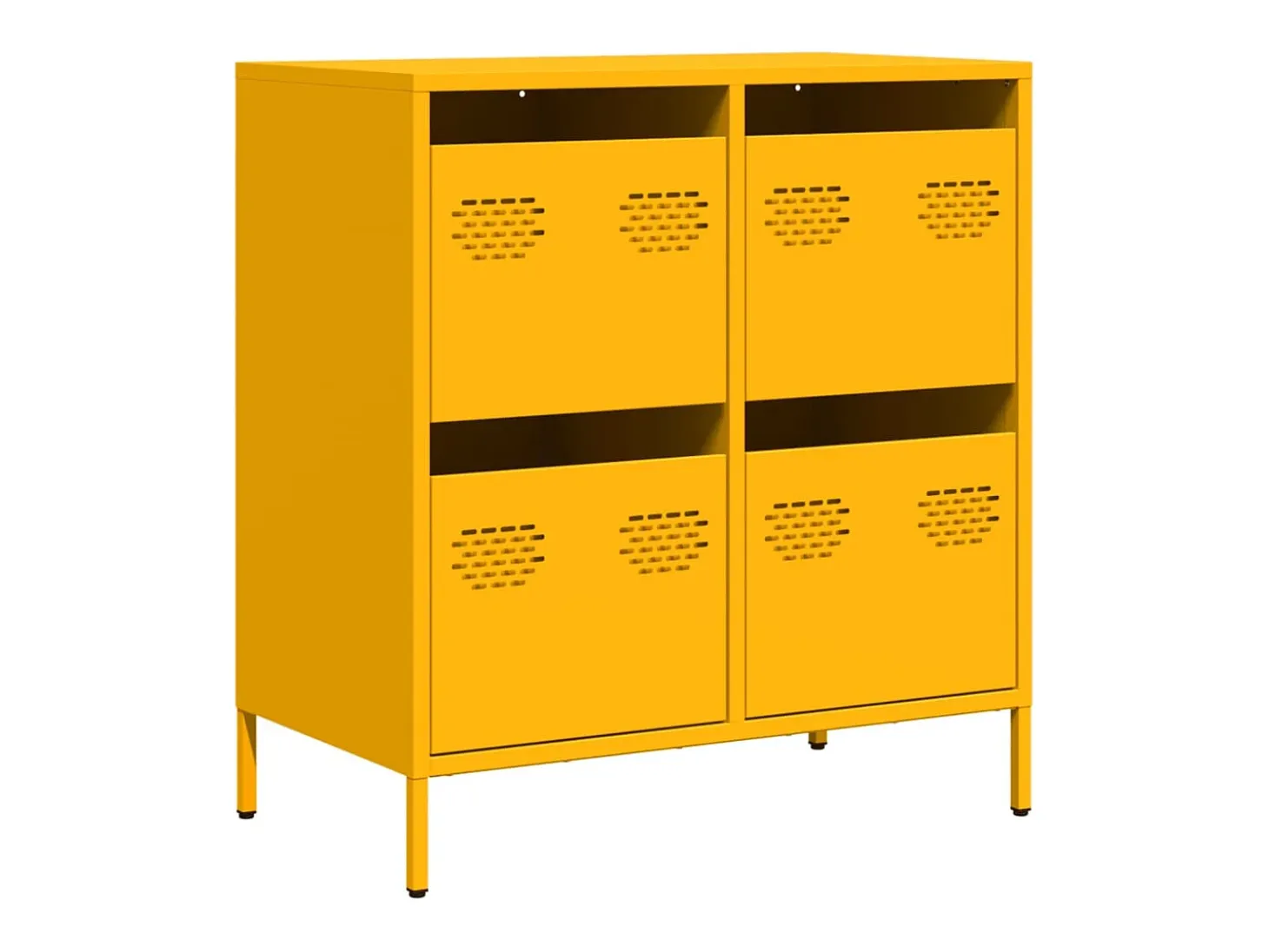 Aparador acero laminado en frío amarillo mostaza 68x39x73,5 cm