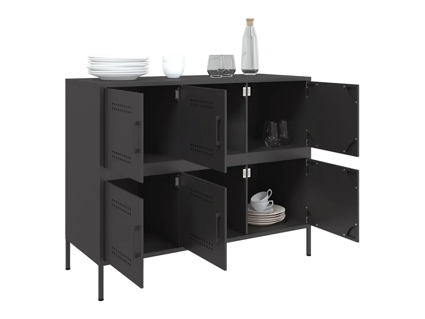 Aparador acero negro 100,5x39x79 cm