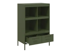 Aparador acero verde oliva 68x39x101,5 cm
