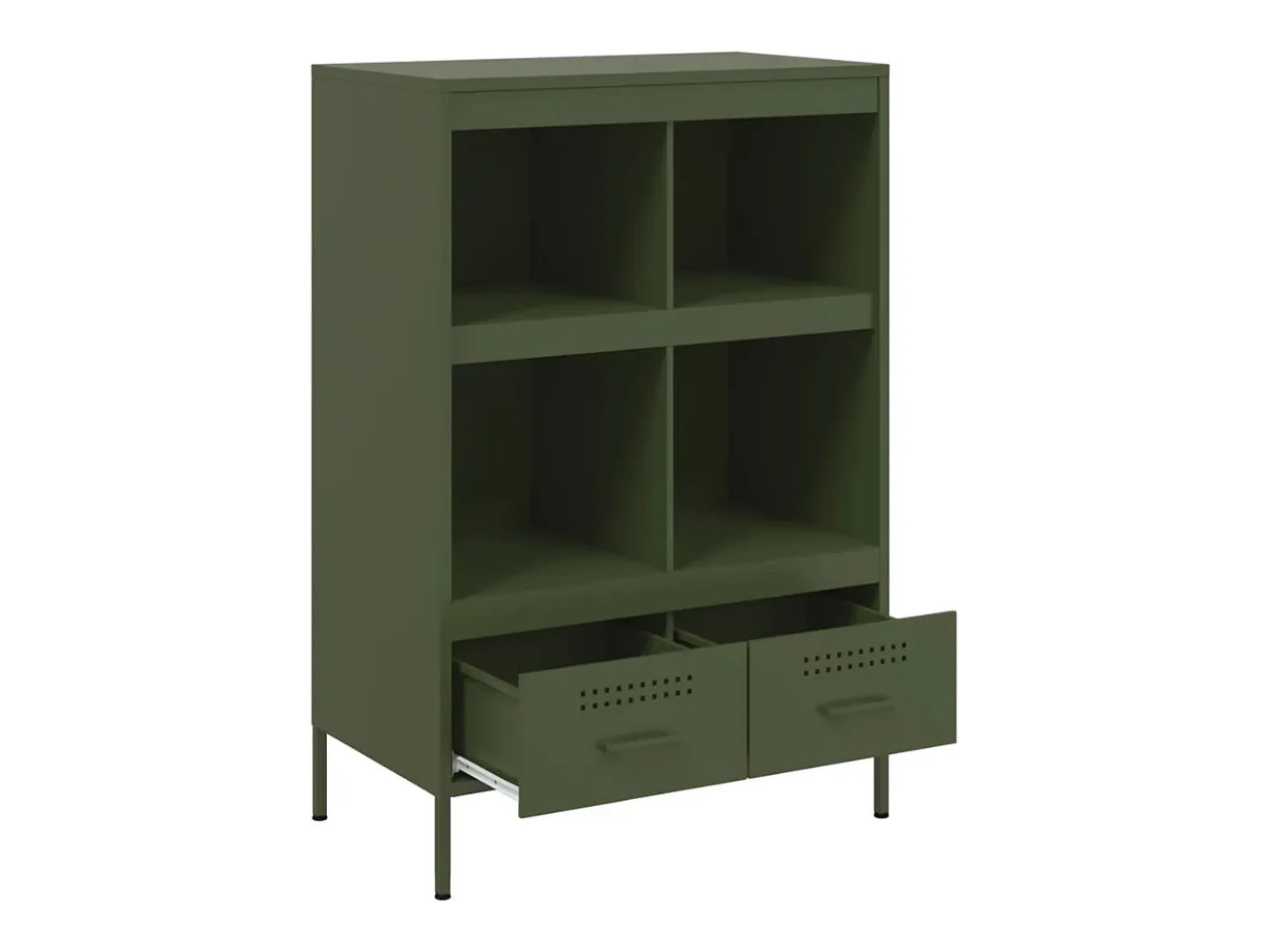 Aparador acero verde oliva 68x39x101,5 cm
