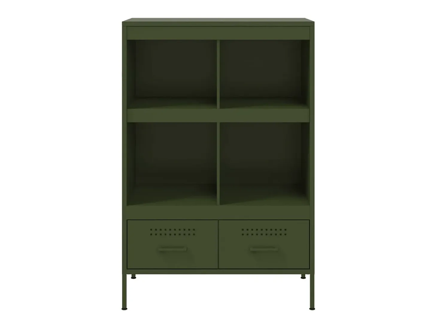 Aparador acero verde oliva 68x39x101,5 cm