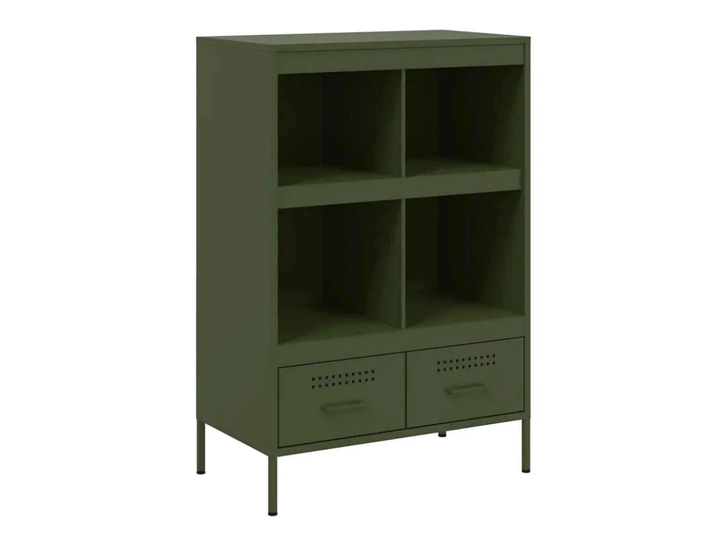 Aparador acero verde oliva 68x39x101,5 cm