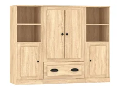Aparador alto 3 piezas madera contrachapada roble Sonoma