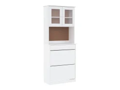 Aparador alto ALTA madera maciza de pino blanco 77x35x188 cm ES39509