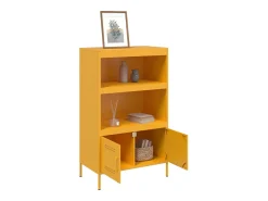 Aparador alto amarillo mostaza 68x39x113 cm acero