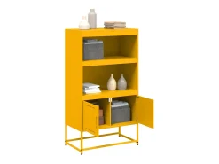 Aparador alto amarillo mostaza 68,5x38,5x123,5 cm acero
