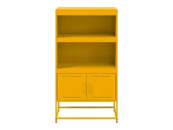 Aparador alto amarillo mostaza 68,5x38,5x123,5 cm acero