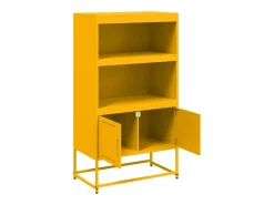 Aparador alto amarillo mostaza 68,5x38,5x123,5 cm acero
