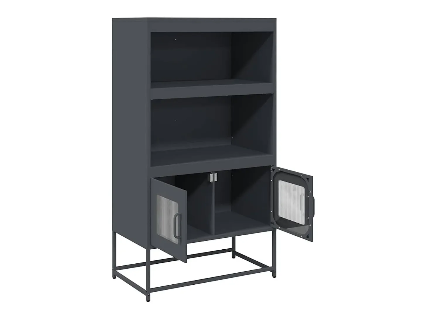 Aparador alto antracita 68x39x123 cm acero
