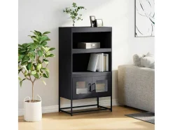 Aparador alto antracita 68x39x123 cm acero