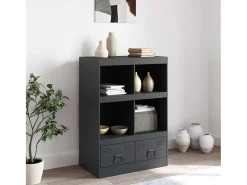 Aparador alto antracita 67x39x95 cm acero