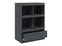 Aparador alto antracita 67x39x95 cm acero