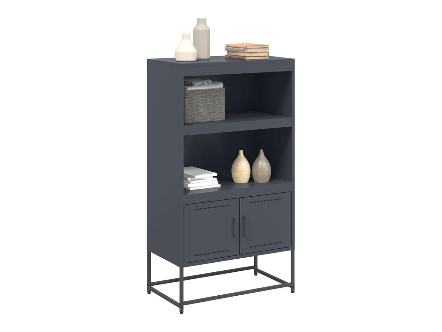 Aparador alto antracita 68,5x38,5x123,5 cm acero