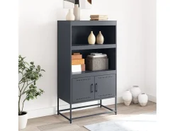 Aparador alto antracita 68,5x38,5x123,5 cm acero