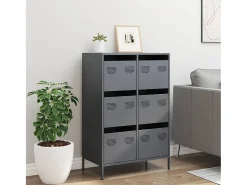 Aparador alto antracita 68x39x101,5 cm acero