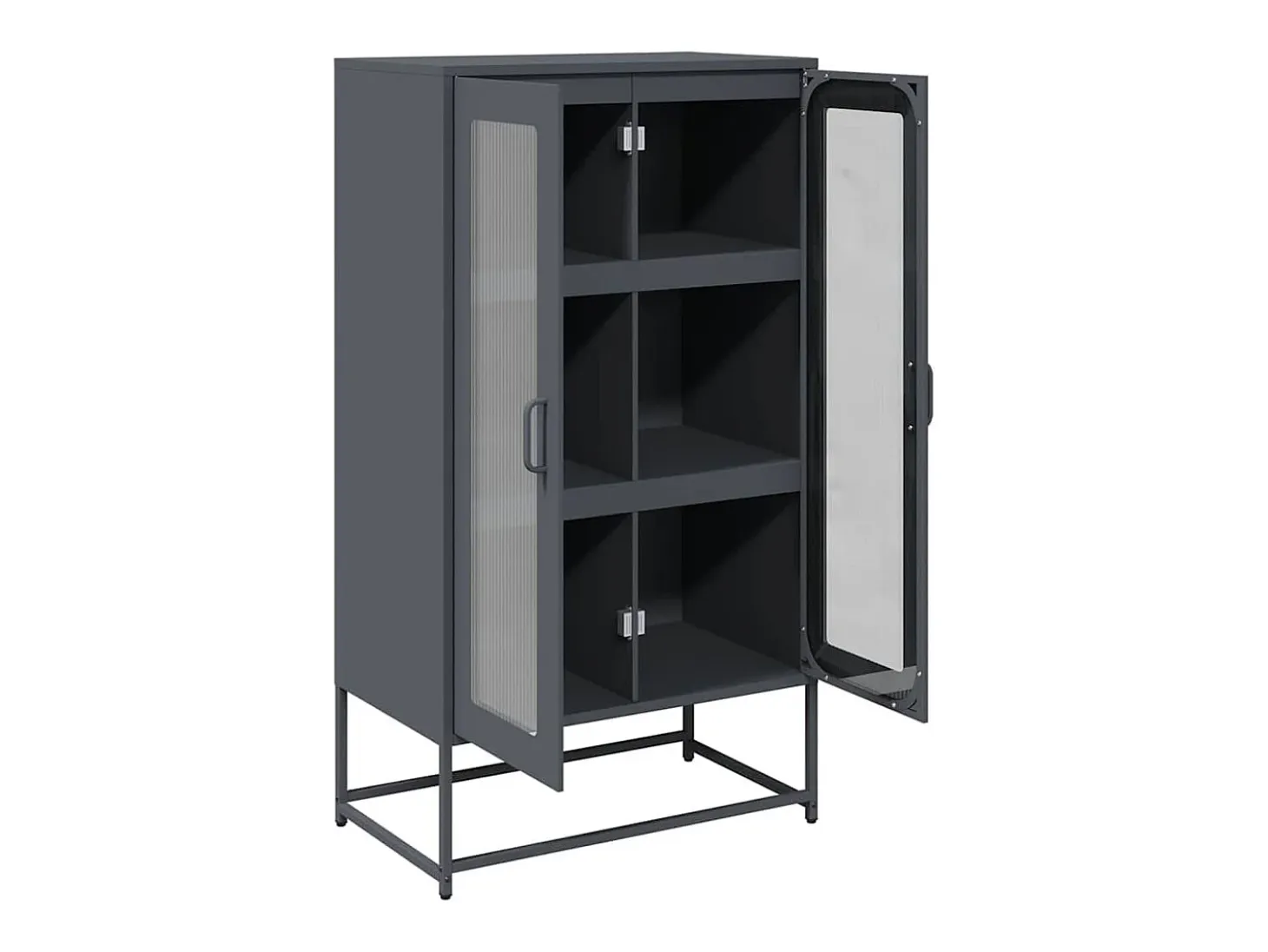 Aparador alto antracita 68x39x123 cm acero