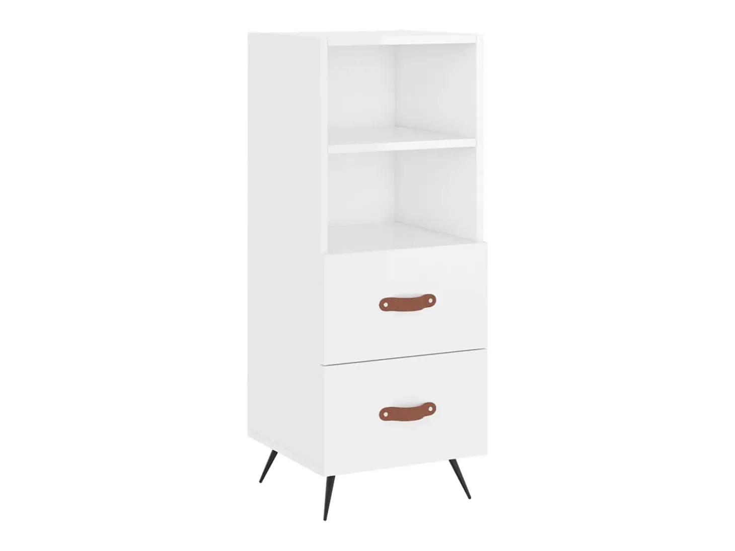 Aparador alto Blanco brillo 34,5x34x180 cm Madera de ingeniería