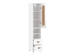 Aparador alto Blanco brillo 34,5x34x180 cm Madera de ingeniería