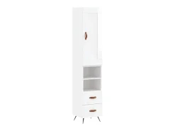 Aparador alto Blanco brillo 34,5x34x180 cm Madera de ingeniería