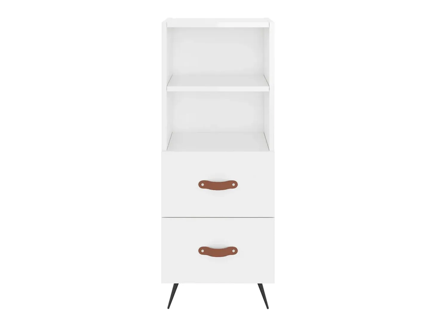 Aparador alto Blanco brillo 34,5x34x180 cm Madera de ingeniería