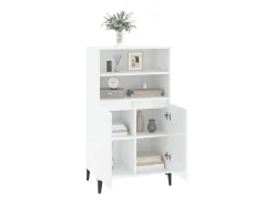 Aparador alto Blanco brillo 60x36x110 cm Madera de ingeniería