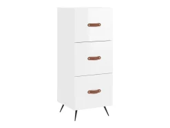 Aparador alto Blanco brillo 34,5x34x180 cm Madera de ingeniería
