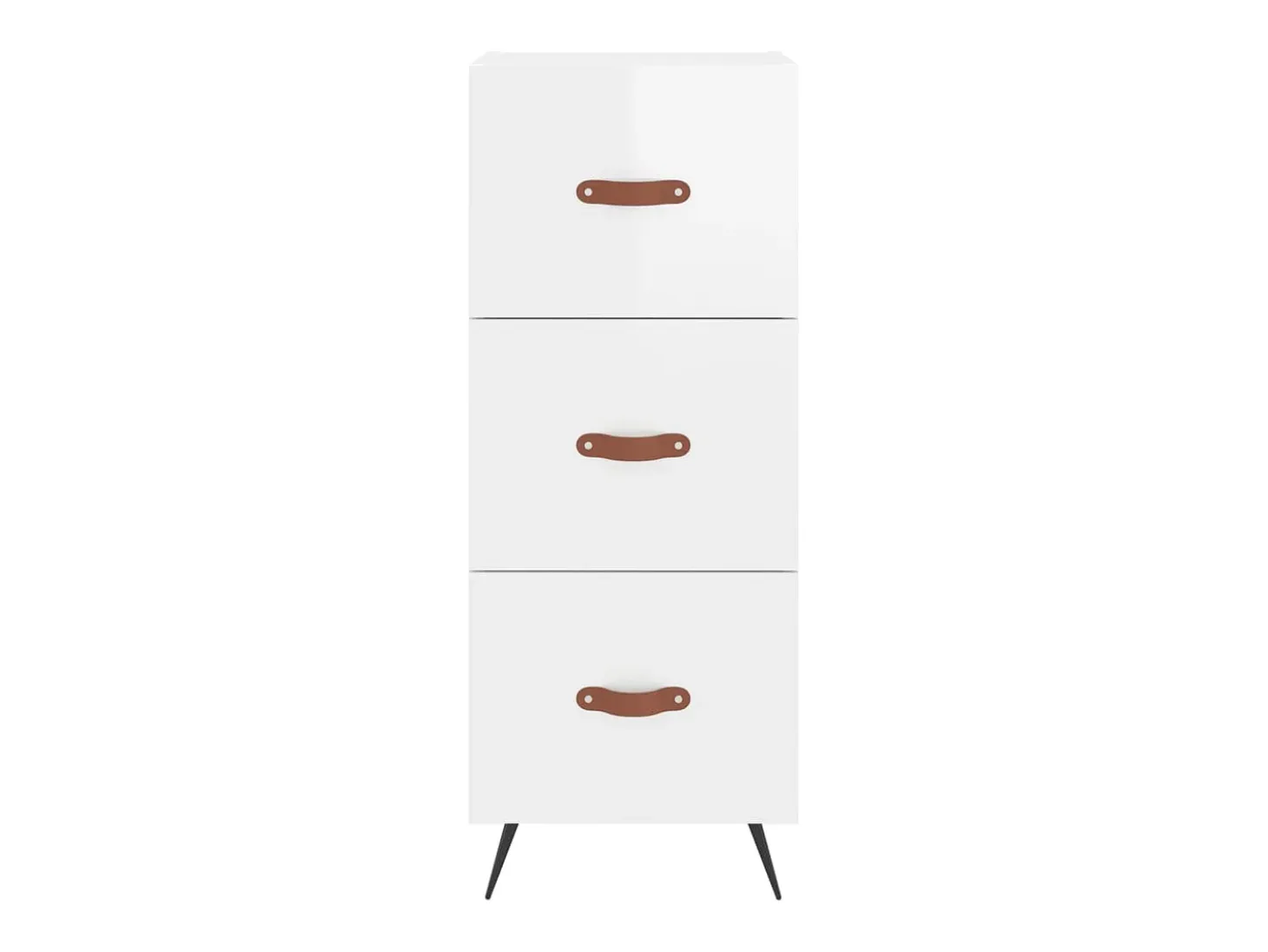 Aparador alto Blanco brillo 34,5x34x180 cm Madera de ingeniería