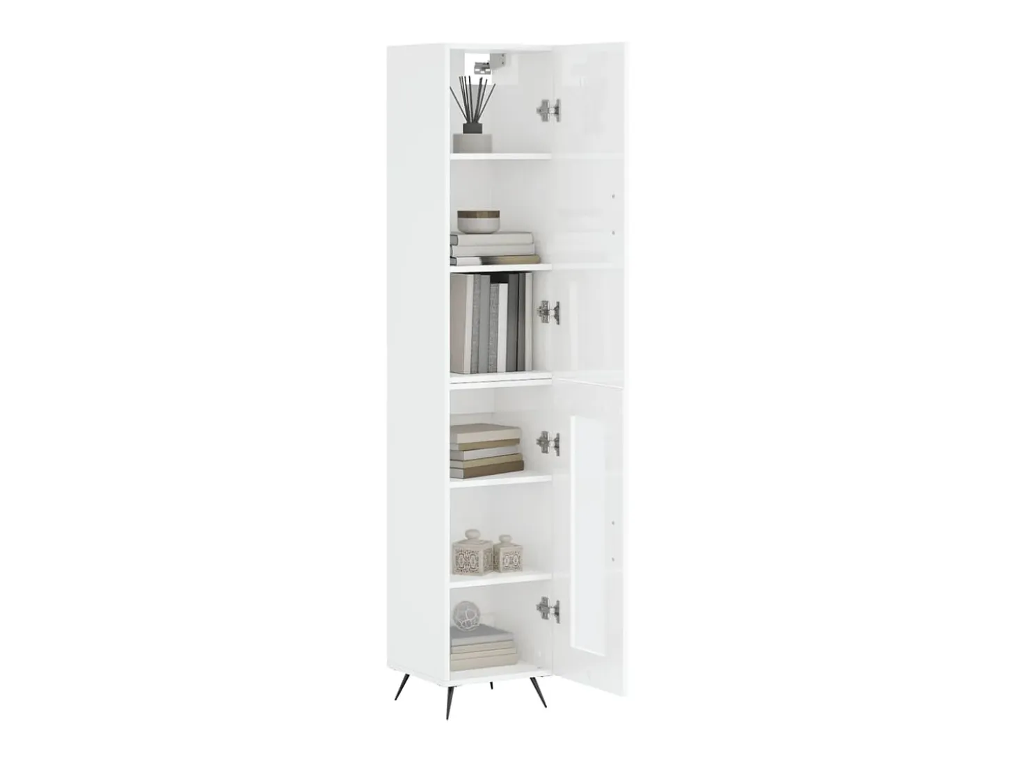Aparador alto Blanco brillo 34,5x34x180 cm Madera de ingeniería