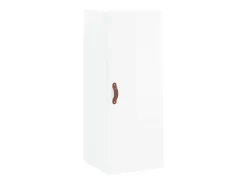 Aparador alto Blanco brillo 34,5x34x180 cm Madera de ingeniería