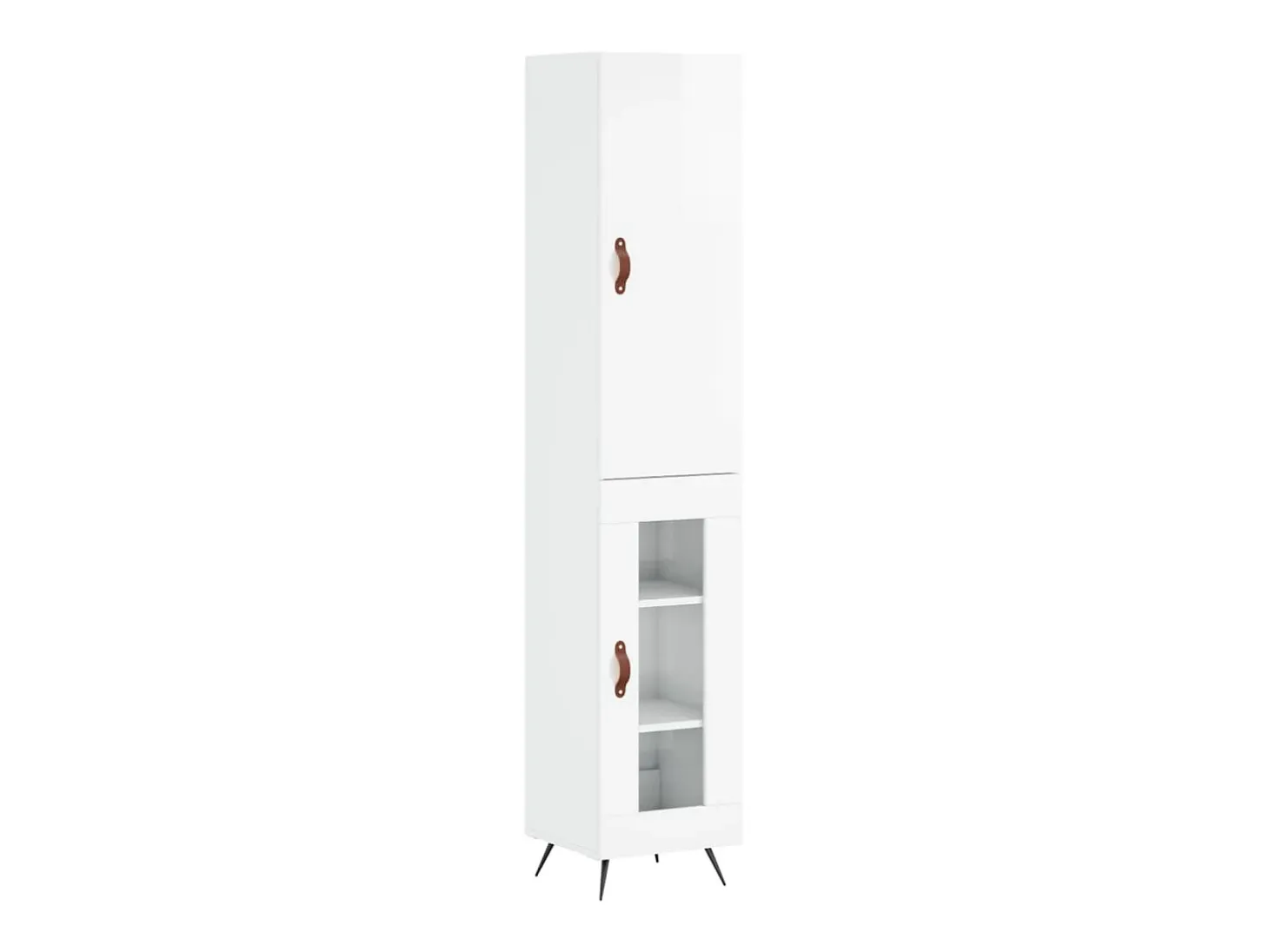 Aparador alto Blanco brillo 34,5x34x180 cm Madera de ingeniería