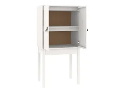 Aparador alto Blanco 60x40x120 cm Madera maciza de pino