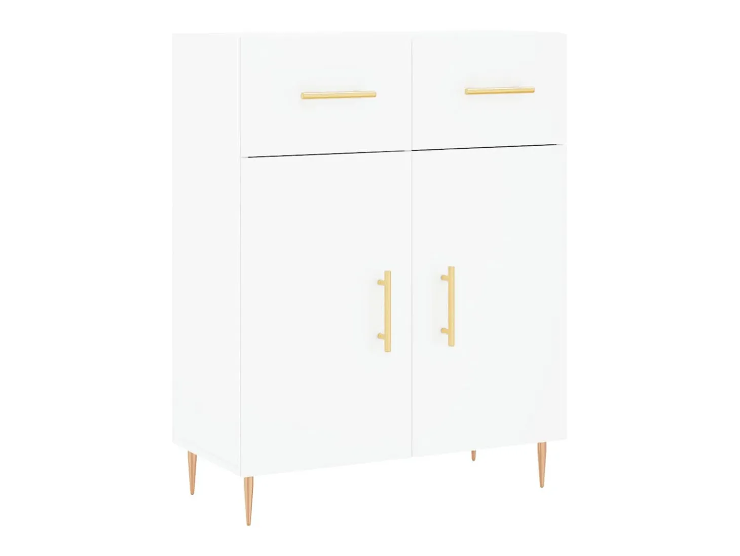 Aparador alto blanco 69,5x34x180 cm Madera contrachapada