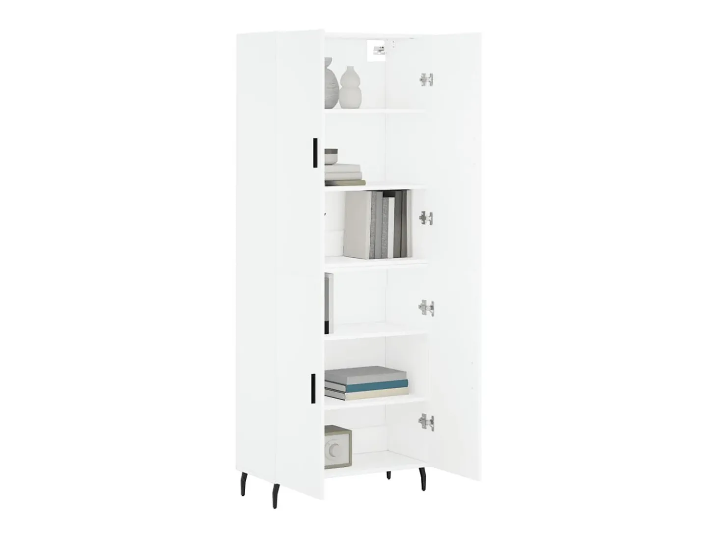 Aparador alto blanco 69,5x34x180 cm Madera contrachapada