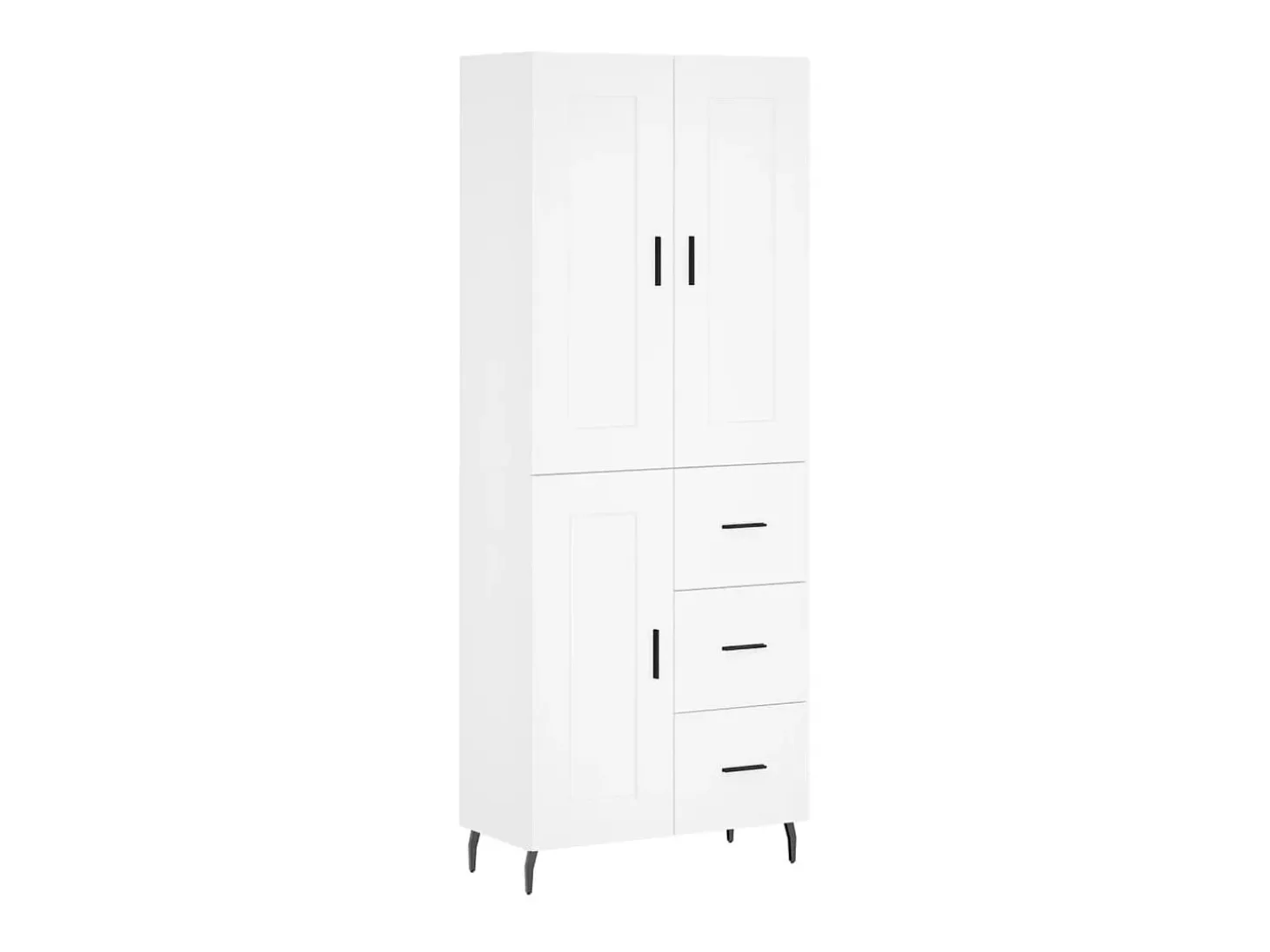 Aparador alto blanco 69,5x34x180 cm Madera contrachapada