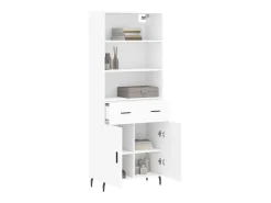 Aparador alto blanco 69,5x34x180 cm Madera contrachapada