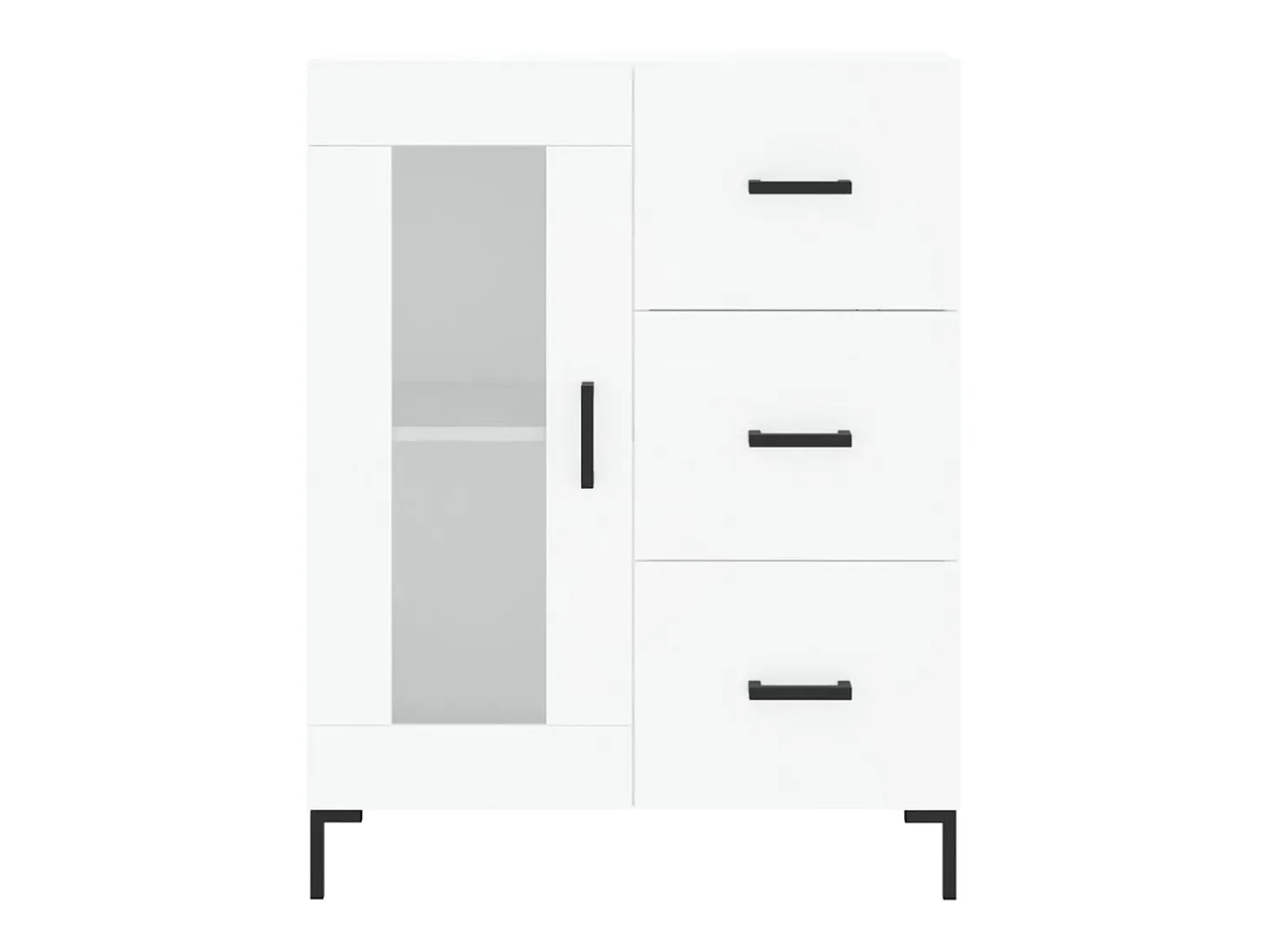 Aparador alto blanco 69,5x34x180 cm Madera contrachapada