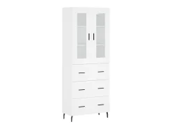 Aparador alto blanco 69,5x34x180 cm Madera contrachapada