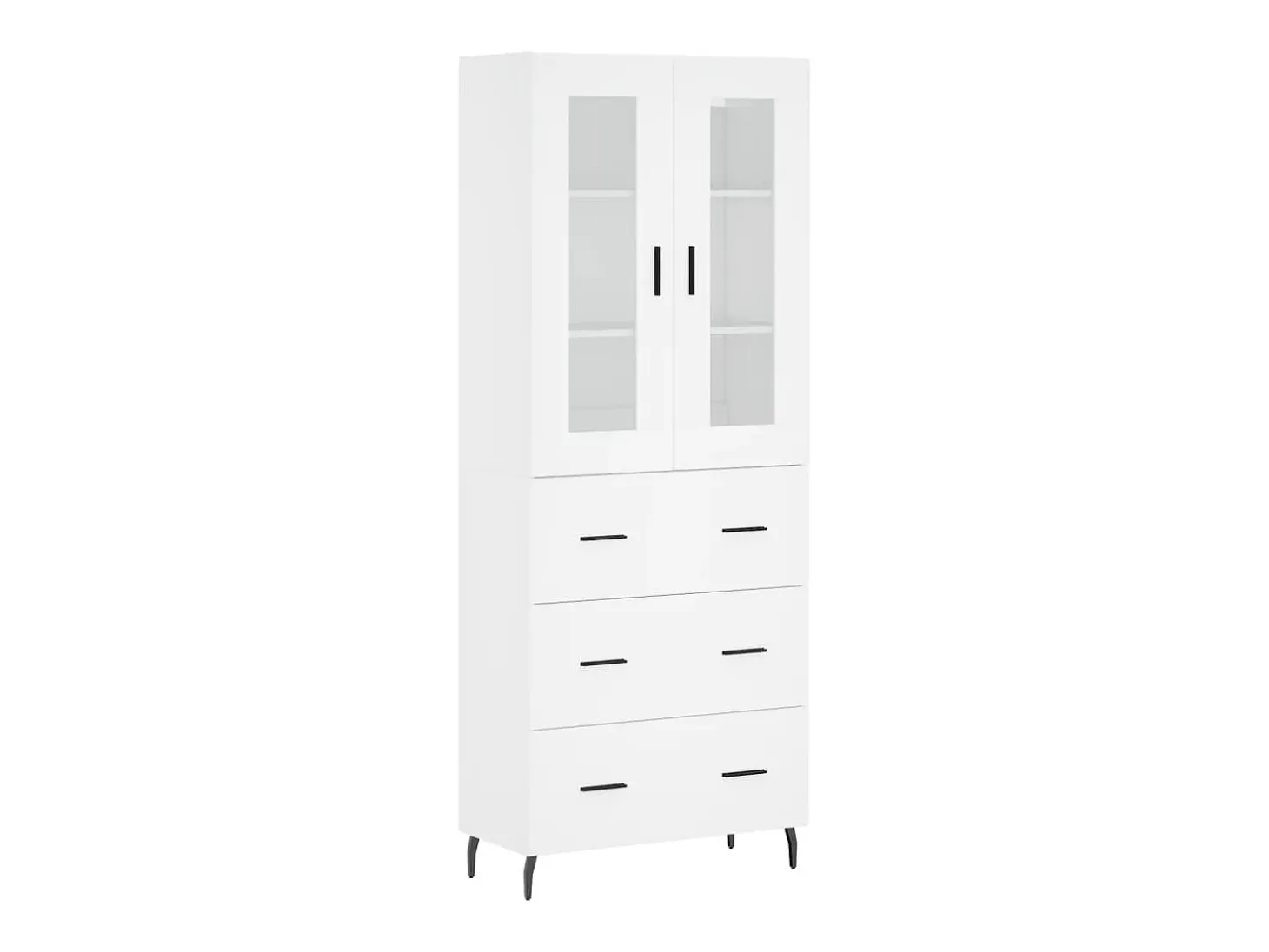Aparador alto blanco 69,5x34x180 cm Madera contrachapada
