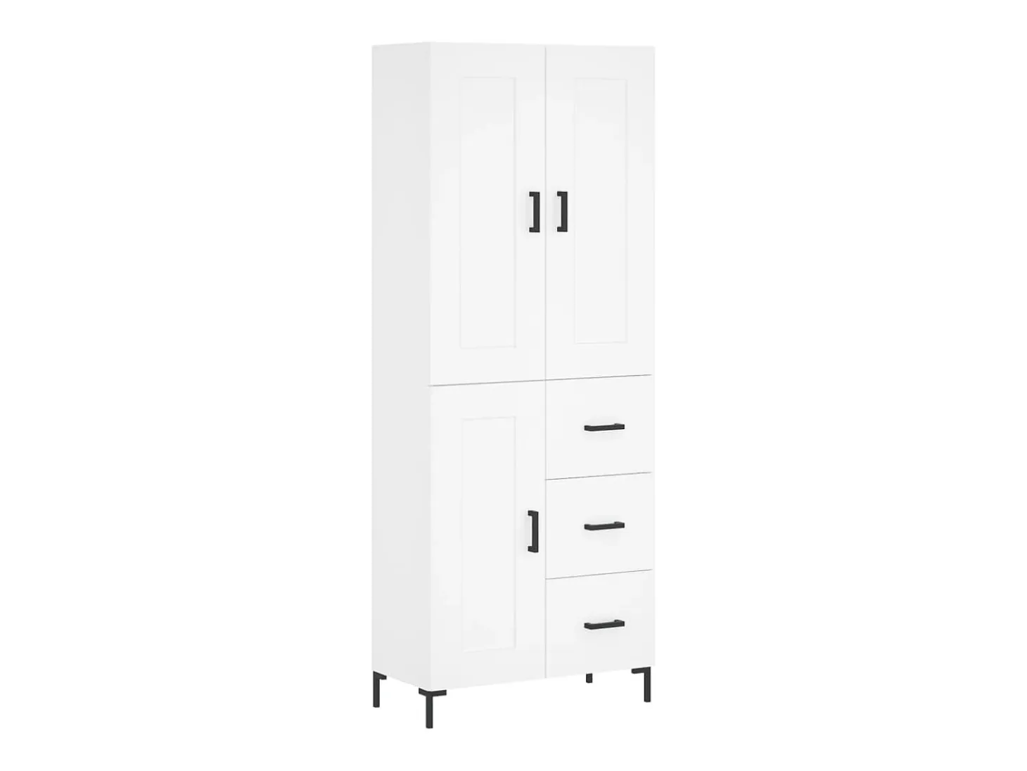 Aparador alto blanco 69,5x34x180 cm Madera contrachapada