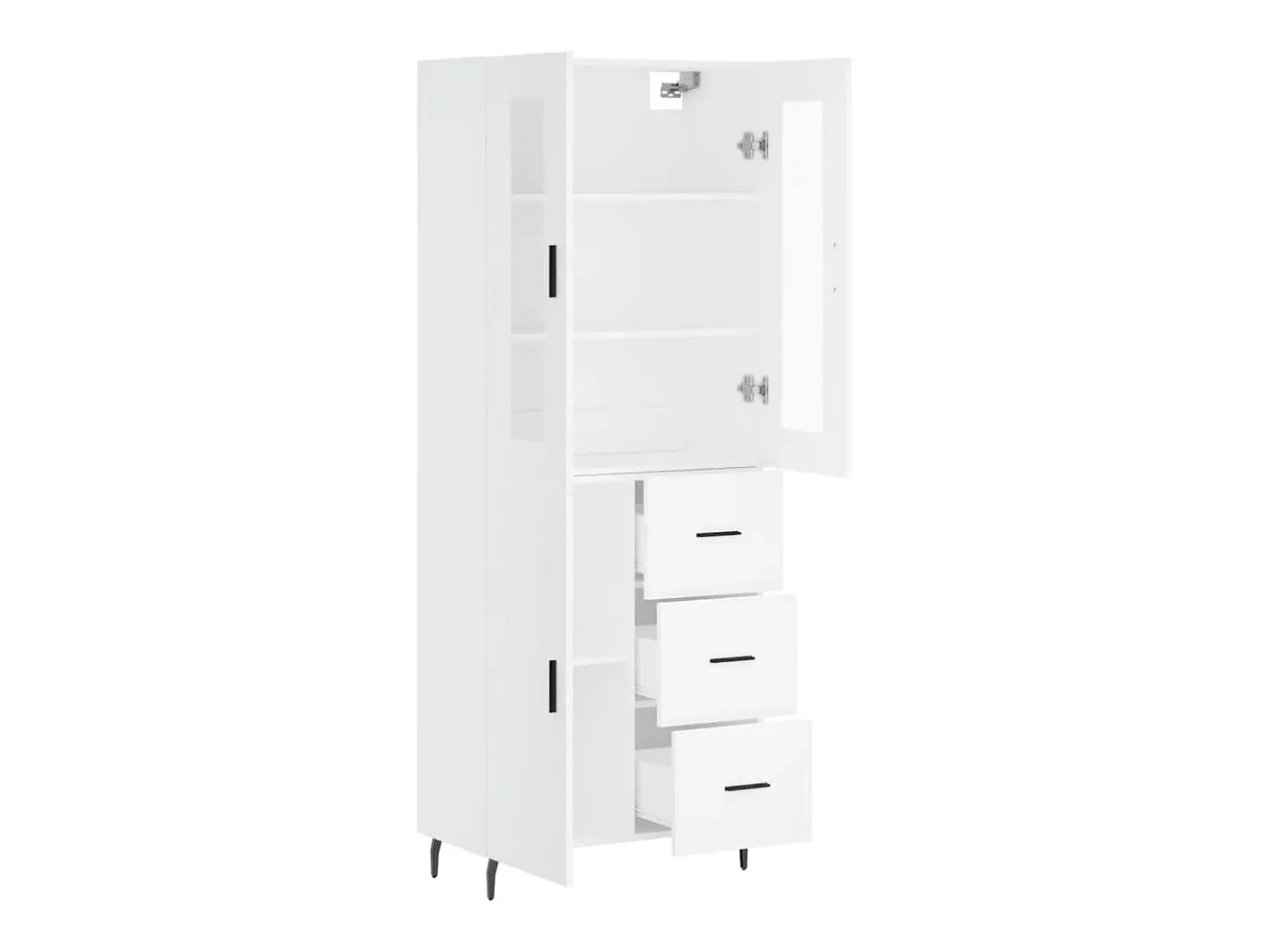 Aparador alto blanco 69,5x34x180 cm Madera contrachapada