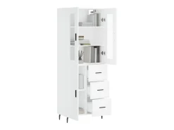 Aparador alto blanco 69,5x34x180 cm Madera contrachapada
