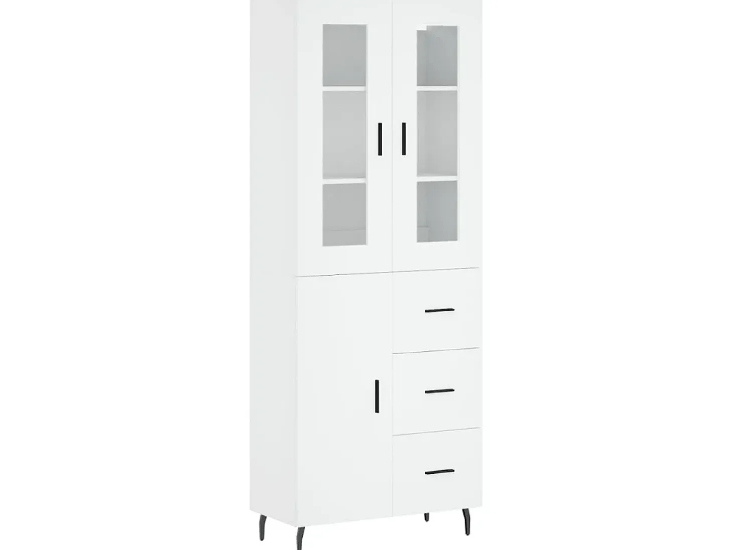 Aparador alto blanco 69,5x34x180 cm Madera contrachapada